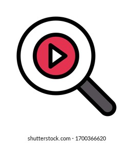 video vector flat color icon 