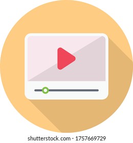 icono de color plano del vector de vídeo 