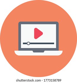 video vector flat color icon 