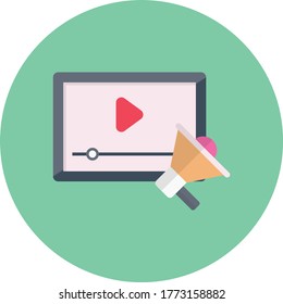video vector flat color icon 