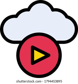 icono de color plano del vector de vídeo