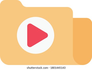 video vector flat color icon 