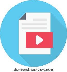 video vector flat color icon 