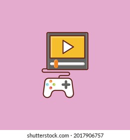 video vector flat color icon
