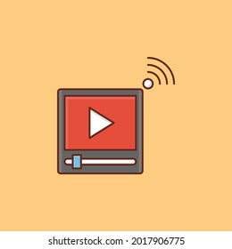 video vector flat color icon