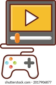 video vector flat color icon
