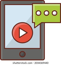 video vector flat color icon