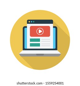 video vector flat colour icon 