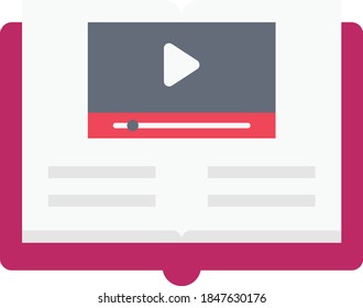 video vector flat colour icon 