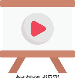 video vector flat colour icon