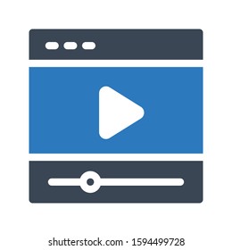 video vector glyph color icon 