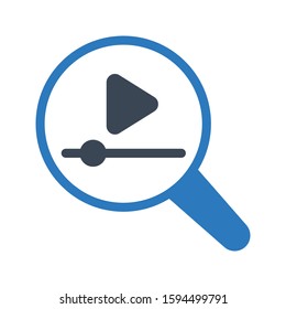 video vector glyph color icon 