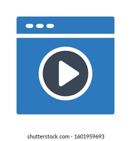 video vector glyph  color icon 
