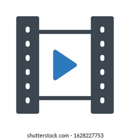 video vector glyph color icon 