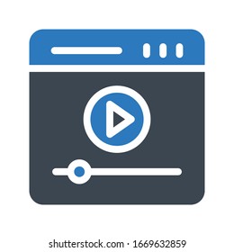 video vector glyph color icon 