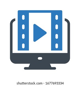 icono de color de glifo vectorial de vídeo 