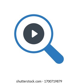 video vector glyph color icon 