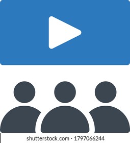 video vector glyph color icon 