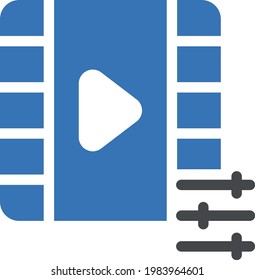 icono de color de glifo vector de vídeo