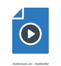 video vector glyph colour icon 