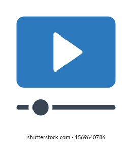 video vector glyph colour icon 