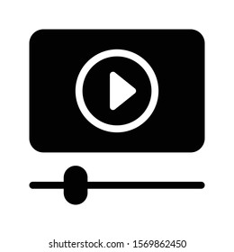 video vector glyph flat icon 
