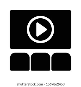 video vector glyph flat icon 