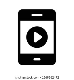 video vector glyph flat icon 