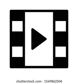 video vector glyph flat icon 