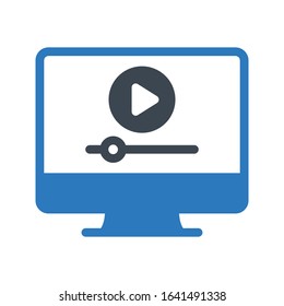 video vector glyph flat icon 