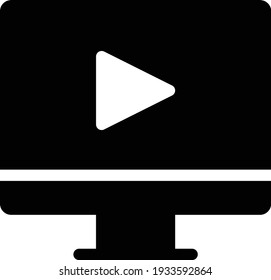 video vector glyph flat icon