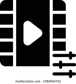 video vector glyph flat icon