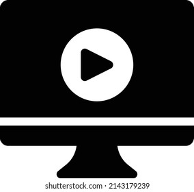 video vector glyph flat icon