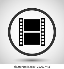 Video vector icon - black illustration