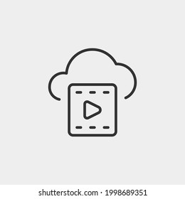 símbolo de ilustración de icono de vector de vídeo 