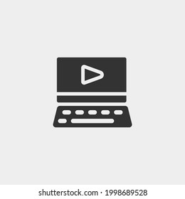 símbolo de ilustración de icono de vector de vídeo 