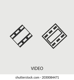 Video vector icon illustration sign for web and design