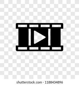 Video vector icon isolated on transparent background, Video transparency logo concept