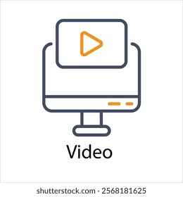 Video Vector icon stock illustration