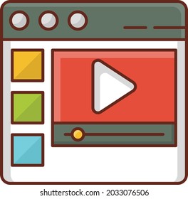 video Vector illustration on a transparent background. Premium quality symbols. Vector Line Flat color  icon for concept and graphic design.
