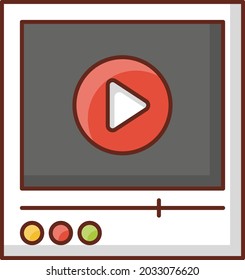 video Vector illustration on a transparent background. Premium quality symbols. Vector Line Flat color  icon for concept and graphic design.