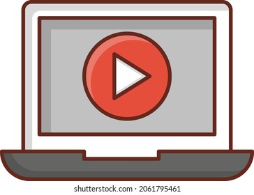 ilustración de vídeo Vector en un fondo transparente. Símbolos de calidad premium. Icono de color plano de línea vectorial para el concepto y el diseño gráfico.