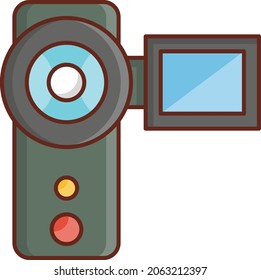 video Vector illustration on a transparent background. Premium quality symbols. Vector Line Flat color  icon for concept and graphic design.
