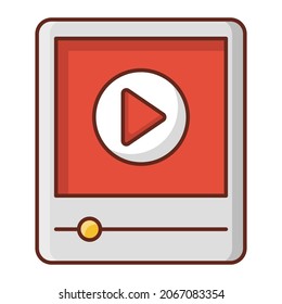 video Vector illustration on a transparent background. Premium quality symbols.Vector line flat color icon for concept and graphic design.