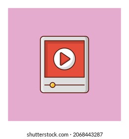 video Vector illustration on a transparent background. Premium quality symbols.Vector line flat color icon for concept and graphic design.