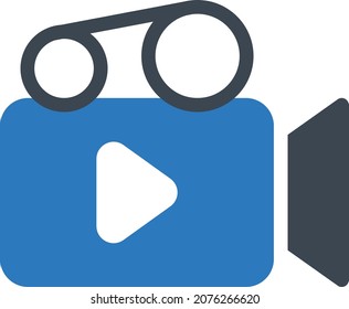 ilustración de vídeo Vector en un fondo transparente. Símbolos de calidad premium. Icono vectorial de trazo para el concepto y diseño gráfico.