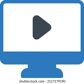 Ilustración de vídeo vectorial sobre un fondo transparente.Símbolos de calidad superior.Icono vector glifos para el diseño de concepto y gráfico.
