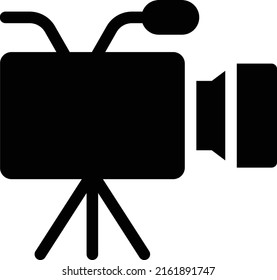 ilustración de vídeo Vector en un fondo transparente. Símbolos de calidad superior. Iconos vectoriales de glifos para diseño de conceptos y gráficos.