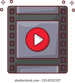 Video-Vektorgrafik auf transparentem Hintergrund. Hochwertige Symbole. Flachsymbole für Vektorgrafiken für Konzept und Grafikdesign.