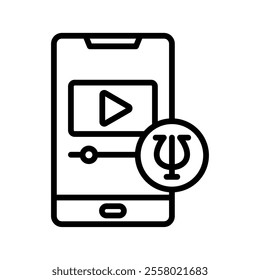 Video Vector Lineal Icon on white background.